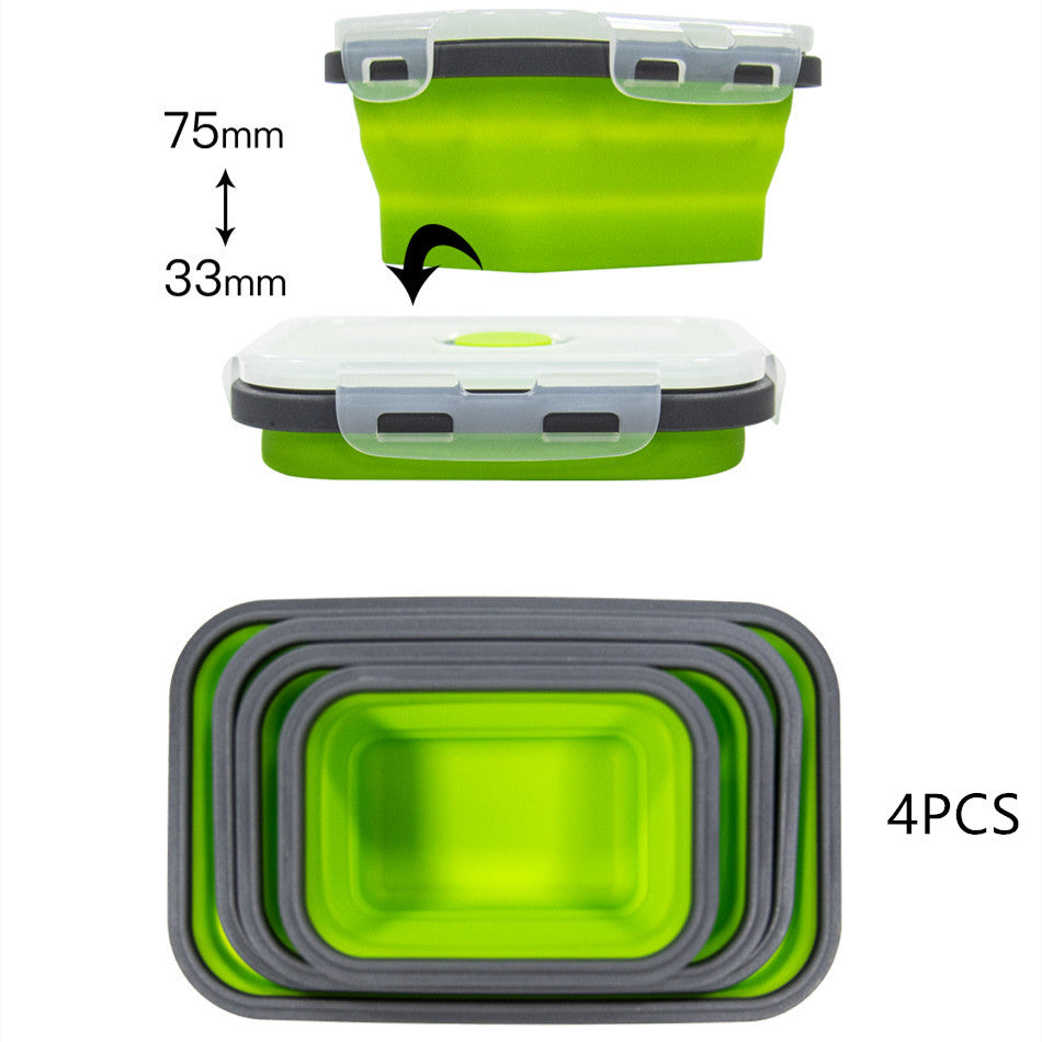 4-Piece Collapsible Folding Lunch Box Set – Space-Saving & Leak-Proof