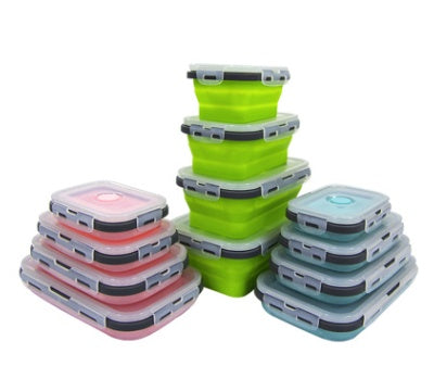4-Piece Collapsible Folding Lunch Box Set – Space-Saving & Leak-Proof