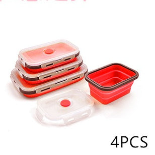 4-Piece Collapsible Folding Lunch Box Set – Space-Saving & Leak-Proof