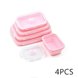 4-Piece Collapsible Folding Lunch Box Set – Space-Saving & Leak-Proof