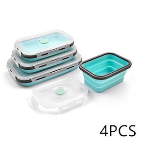 4-Piece Collapsible Folding Lunch Box Set – Space-Saving & Leak-Proof