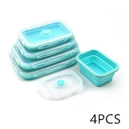 4-Piece Collapsible Folding Lunch Box Set – Space-Saving & Leak-Proof